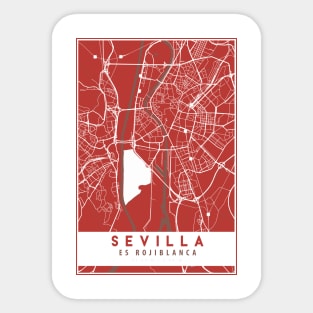 Sevilla es rojiblanca - Seville - Street Map Sticker